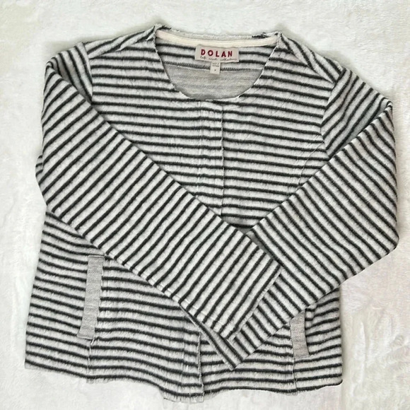 Dolan Anthropologie Left Coast Collection brushed fleece Striped Jacket Size M - Picture 4 of 10